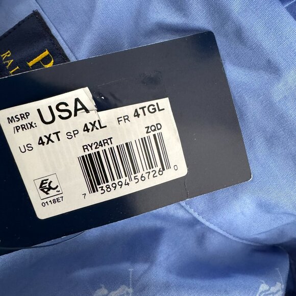 Polo Ralph‎ Lauren Pajama Shirt Top Mens 4XLT Blue Allover Pony NWT TP-3294 - Picture 8 of 8
